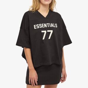 FEAR OF GOD ESSENTIALS WOMEN'S LOGO FOOTBALL T-SHIRT Size Medium oversized